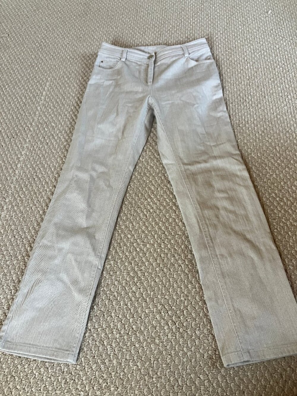 Akris Punto Beige Size 4 Jeans Slim Straight Cotton Denim